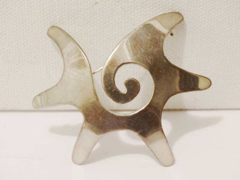 sterling Silber 3-D Brosche. Hergestellt in Mexiko Gewölbtes Nautilis Design von TreasureHuntingSpot