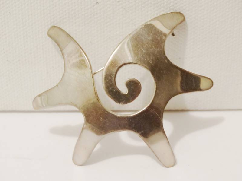 sterling Silber 3-D Brosche. Hergestellt in Mexiko Gewölbtes Nautilis Design von TreasureHuntingSpot
