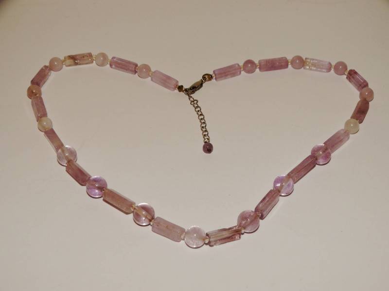 sterling Silber Echte Amethyst Kugel/Rechteck Heilung Bergkristall Halskette von TreasureHuntingSpot