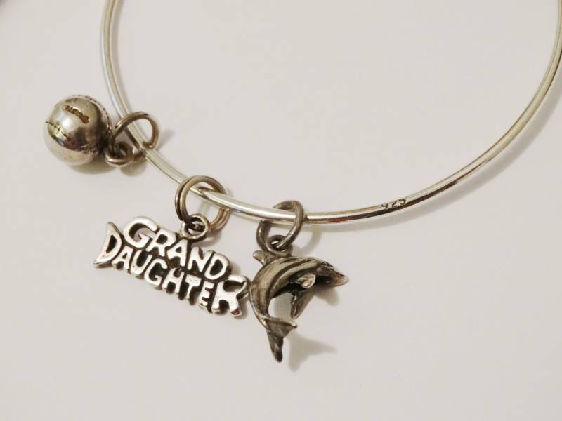 sterling Silber Haken Auf Draht 7" Armband Mit 3 Charms von TreasureHuntingSpot