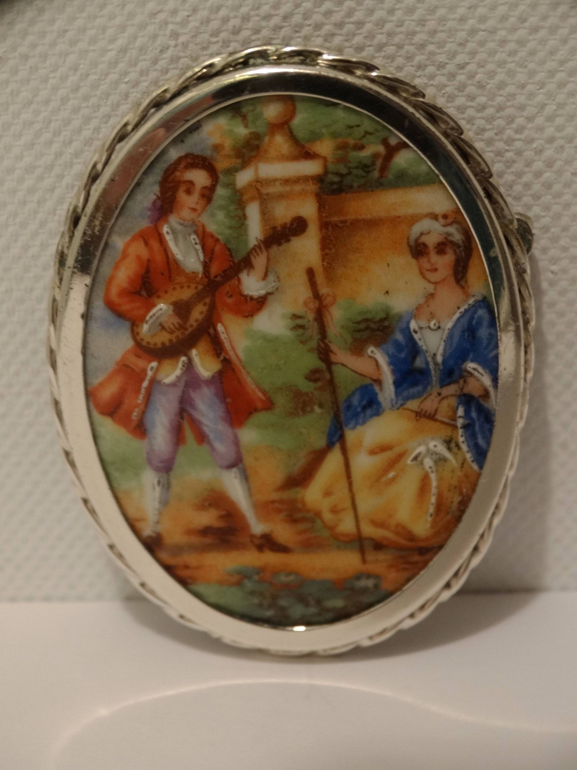 sterling Silber Made in Italy Handbemalte Limoges Brosche von TreasureHuntingSpot