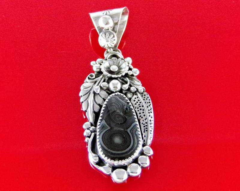 sterling Silber Psilomelan Anhänger, T29 von TreasureMtnTurquoise