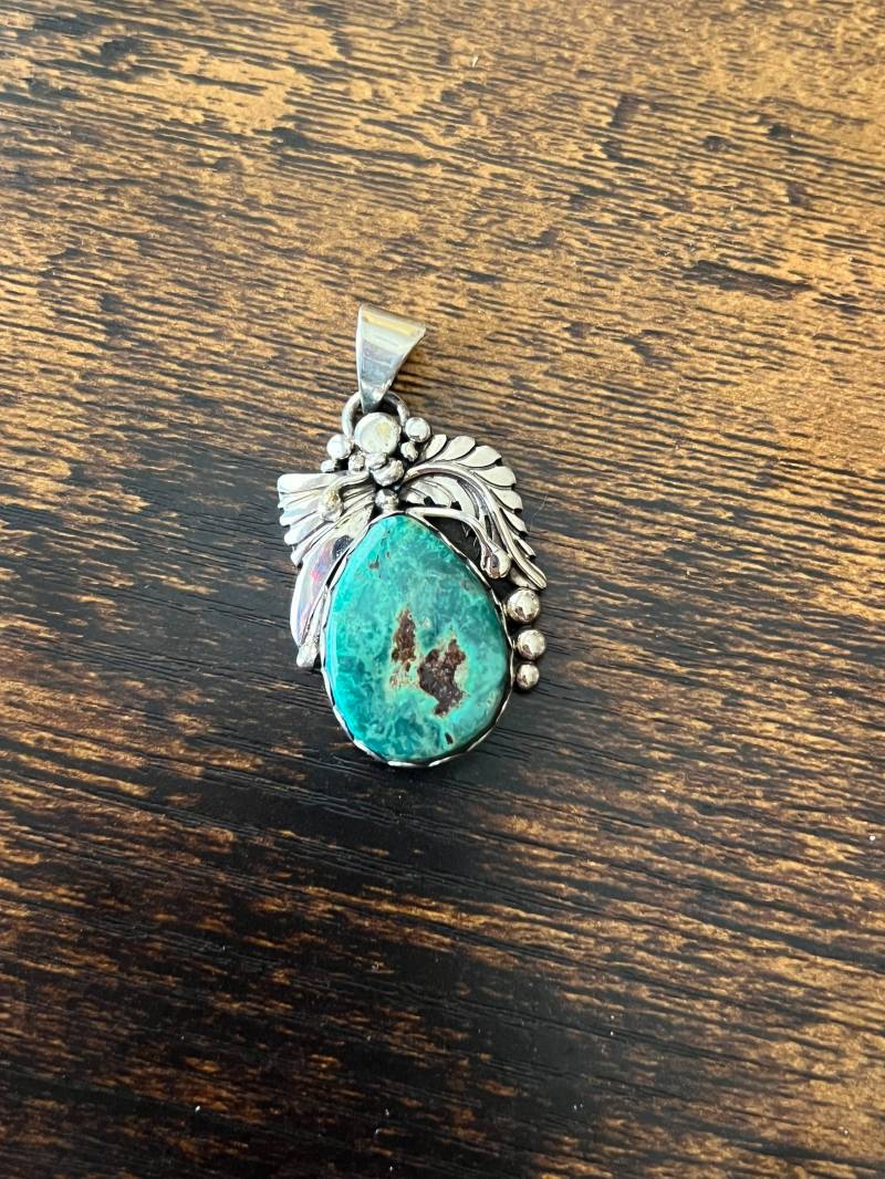 sterling Silber Türkis Anhänger, T30 von TreasureMtnTurquoise