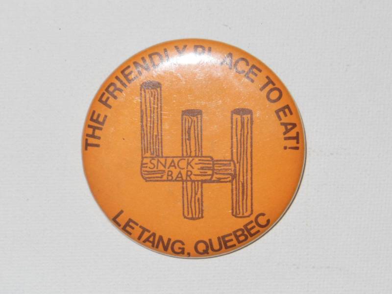 Vintage Letang Quebec Snackbar Button Ansteckern 70Er Jahre, 80Er Jahre von TreasureTimeCapsule