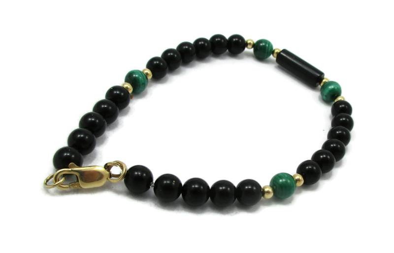 14K Black Bead Armband Clasp 8 Zoll Designer Vintage Kostüm Schmuck Bridal Prom Hochzeit Estate Find Simple Classic von TreasureTrovebyTish