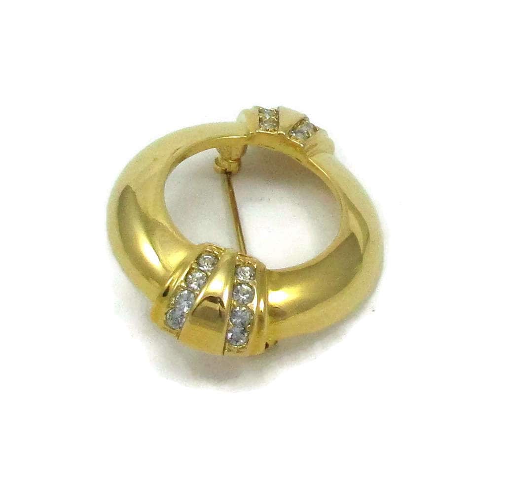 Avon 100 Jahrestag Strass Brosche Gold Ton Pin Vintage Kostüm Mode Schmuck Designer Signiert Schal Geschenk-Ideen von TreasureTrovebyTish