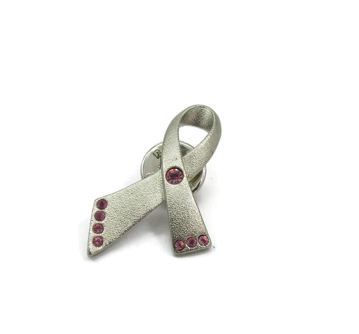 Avon Silber Ton Band Rosa Strass Krawatte Tac Kleine Revers Schal Pullover Vintage Schmuck Kostüm von TreasureTrovebyTish