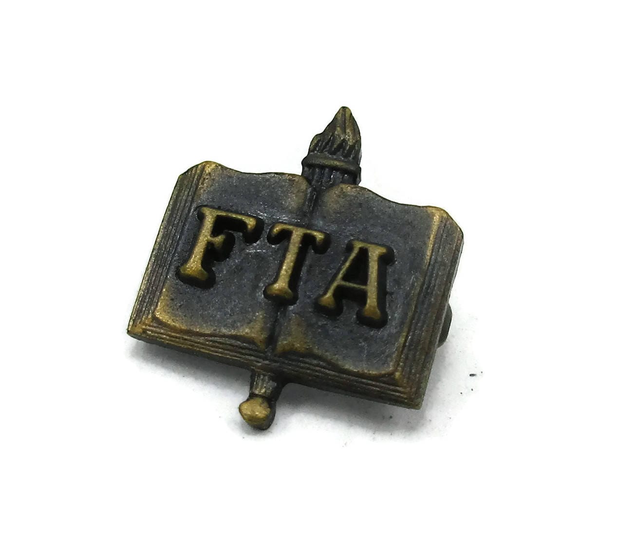 Fta Zukunft Lehrer Von Amerika Gold Ton Tie Tac Kleine Anstecknadel Schal Pullover Vintage Schmuck Kostüm von TreasureTrovebyTish