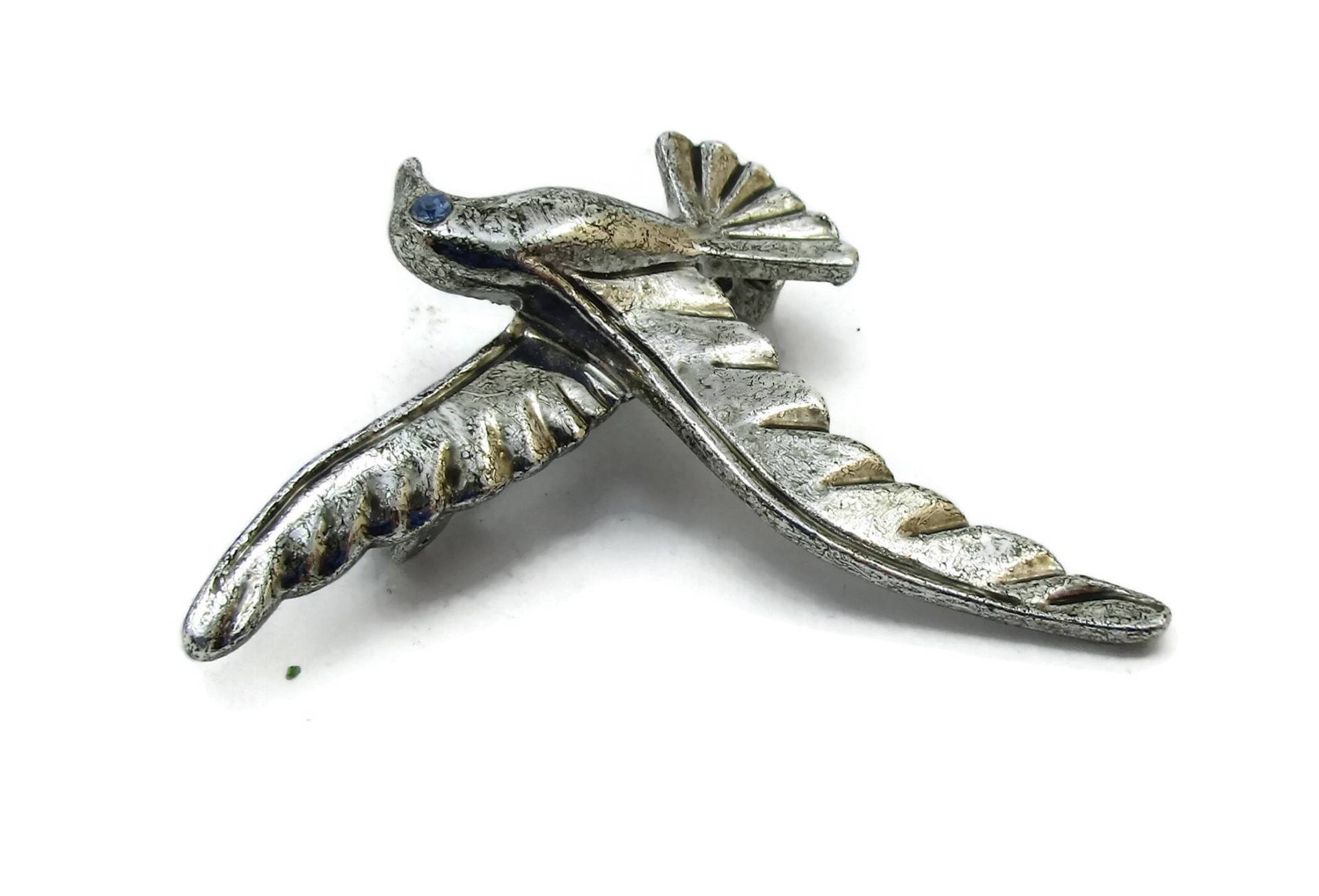 Gerry Silberfarbenen Möwe Vogel Brosche Figürliche Mid Century Modern Vintage-Schmuck Entworfen Signiert Kostüm von TreasureTrovebyTish