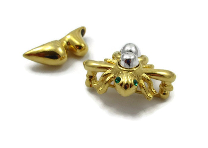 Joan Rivers Gold Silber Austauschbare Brosche Baby Bumble Bee Pin Schal Designer Signiert Vintage Kostüm Schmuck Geschenk Insekt Paula von TreasureTrovebyTish