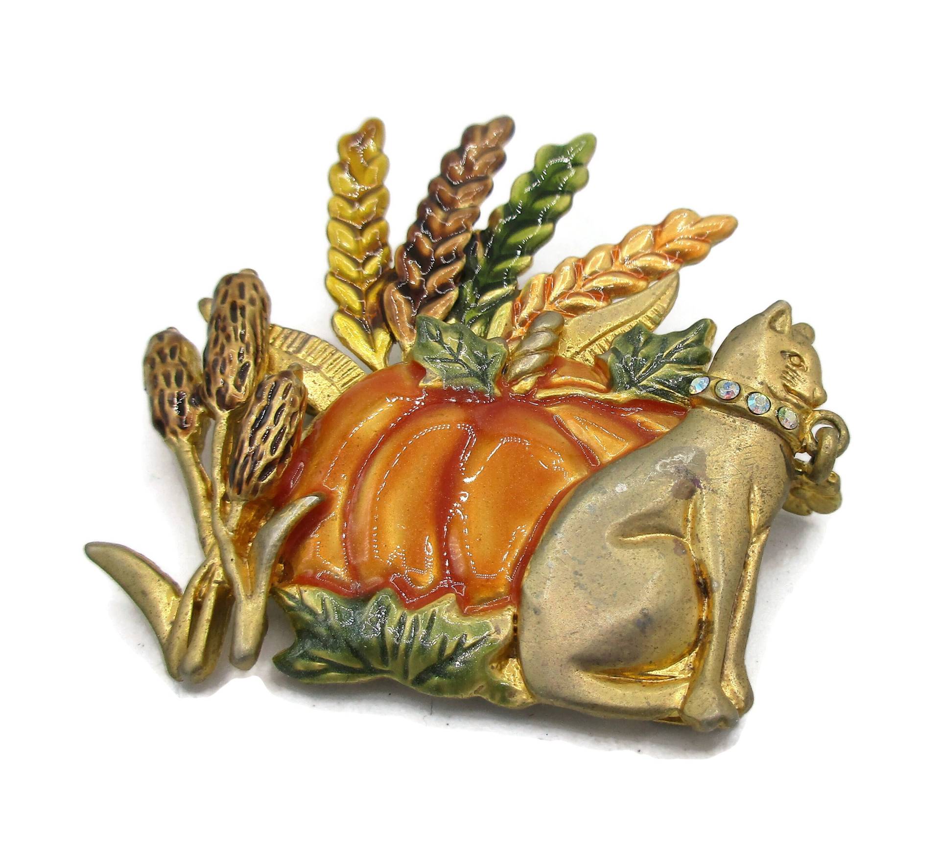 Kc Herbst Braun Gelb Gold Ton Kürbis Katzen Pin Brosche Vein Geschenkidee Designer Signiert Vintage Nachlass Schal Statement Kc Herbst Braun Gelb Gold Ton Kürbis Katzen Pin Brosche Vein Geschenkidee Designer Signiert Vintage Nachlass Schal Statement von TreasureTrovebyTish