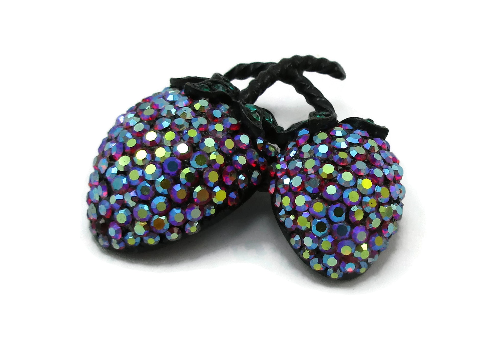 Lackierten Weiss Ab Strass Brosche Erdbeere Metall Pin Vintage Modeschmuck Schmuck High-End Fashion Immobilien Schal Pullover von TreasureTrovebyTish