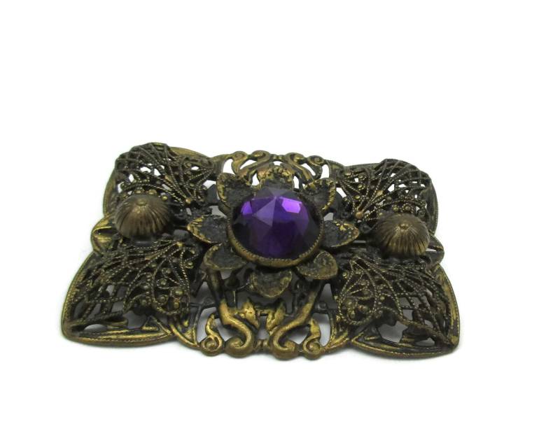 Nicht Signierte Miriam Haskell Brass Filigrane Pin Brosche Lila Steine Detaillierte Zarte Anzuzeigen Vintage Modeschmuck Schmuck Estate Geschenkidee Nicht Signierte Miriam Haskell Brass Filigrane Pin Brosche Lila Steine Detaillierte Zarte Anzuzeigen Vintage Modeschmuck Schmuck Estate Geschenkidee von TreasureTrovebyTish