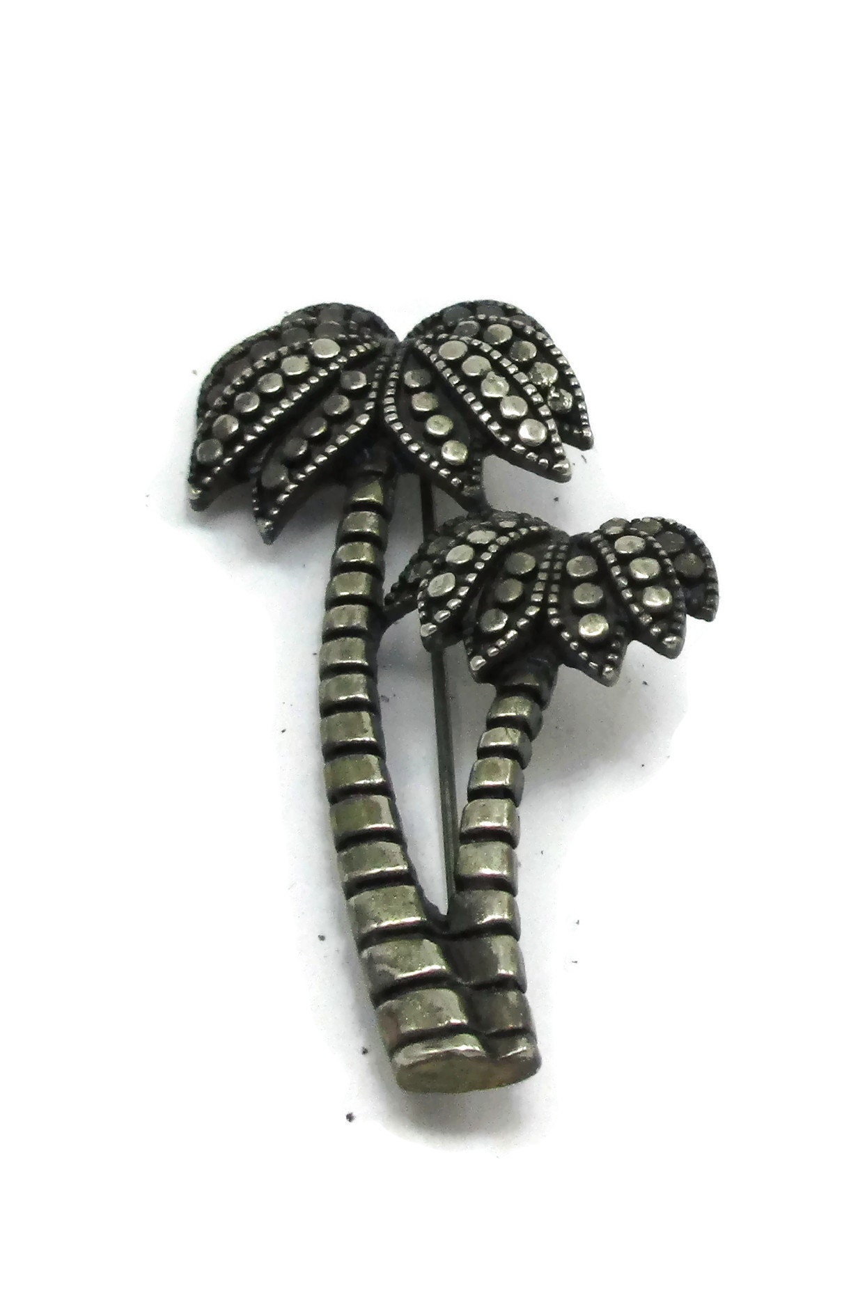 Palm Tree Silber Ton Pin Brosche Designer Schal Vintage Kostüm Schmucksachegeschenk-Ideen von TreasureTrovebyTish