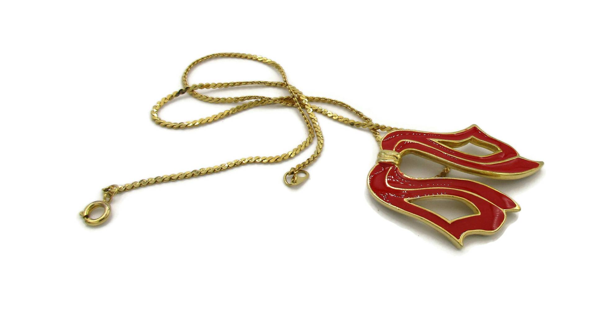 Rote Emaille Halskette Gold Ton 18" Lange Modernist Designer Kostüm Schmuck Geschenkideen Vintage Mode Accessoire Rote Emaille Halskette Gold Ton 18" Lange Modernist Designer Kostüm Schmuck Geschenkideen Vintage Mode Accessoire von TreasureTrovebyTish
