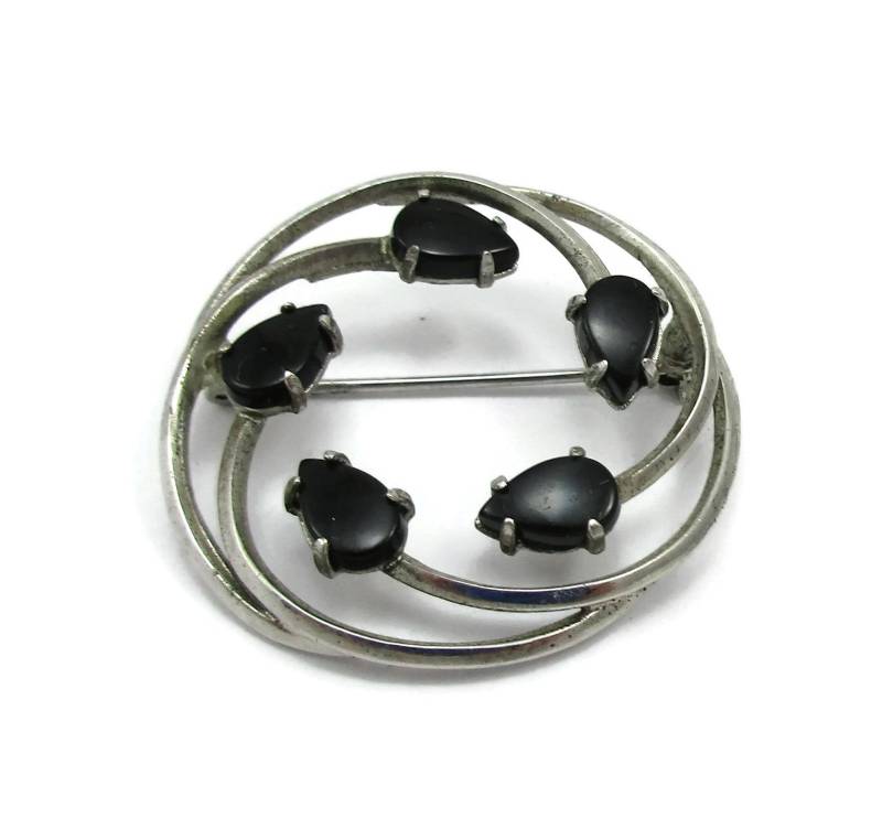 Sarah Coventry Silber Ton Schwarz Strass Pin Brosche Designer Signiert Kostüm Schmuck Mode Zubehör Estate Schal Sommer Sarah Coventry Silber Ton Schwarz Strass Pin Brosche Designer Signiert Kostüm Schmuck Mode Zubehör Estate Schal Sommer von TreasureTrovebyTish