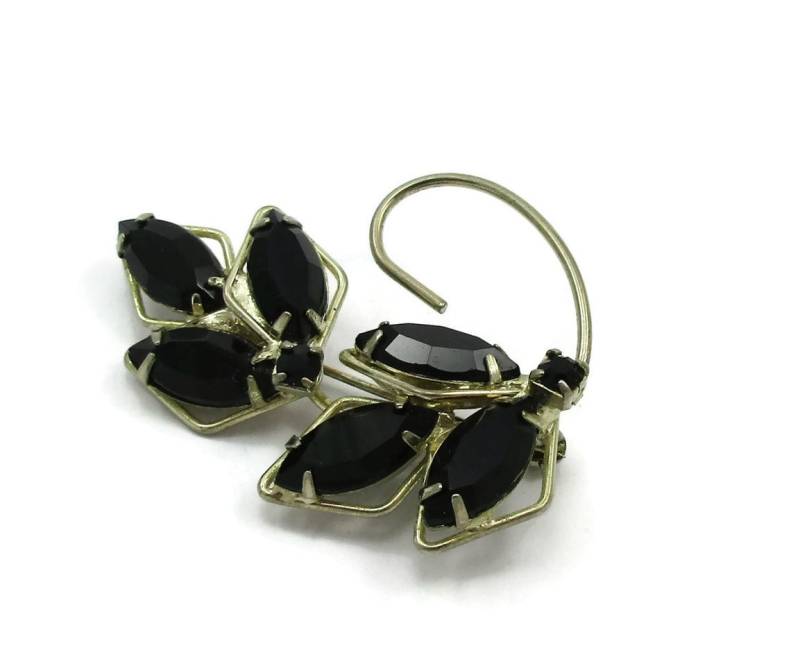 Schwarz Klar Strass Silber Ton Pin Brosche Vintage Estate Kostüm Schmuck Designer Geschenk Ideen Schal von TreasureTrovebyTish