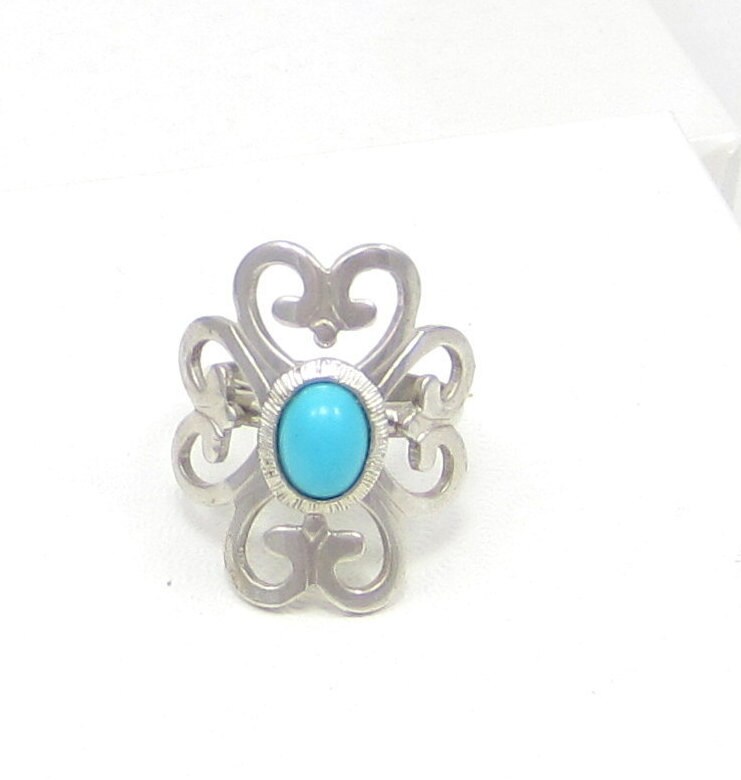 Silber Blau Türkis Cabochon Ring Signiert Sarah Cov Verstellbare Vintage Kostüm Schmuck Designer Hippie Filigrane Coventry Silber Blau Türkis Cabochon Ring Signiert Sarah Cov Verstellbare Vintage Kostüm Schmuck Designer Hippie Filigrane Coventry von TreasureTrovebyTish