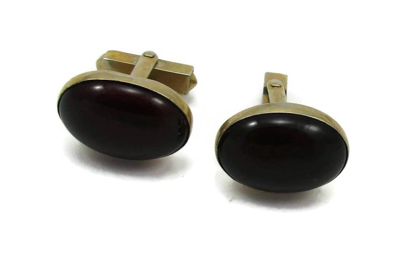 Swank Gold Gefüllt Roten Stein Manschettenknöpfe Mid Century Mod Designer Signiert Vintage Herren Geschenk Idee Väter Tag Geschenk von TreasureTrovebyTish
