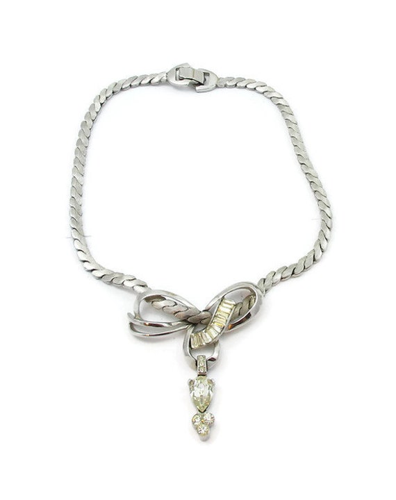 Tara 1940Er Jahre Klar Strass Silber Ton Halsband Halskette Braut Schmuck Urlaub Geschenk Ideen Einstellbare High-End Vintage Kostüm Paula von TreasureTrovebyTish