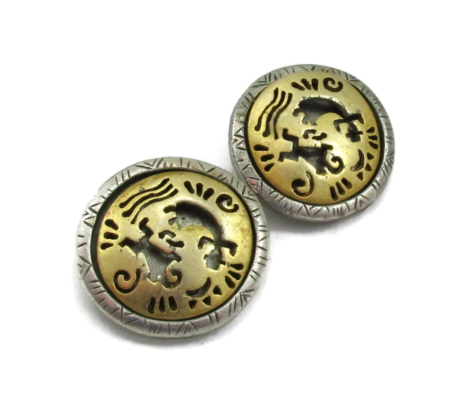 Zwei Ton Clip Silber Gold Ohrringe Kokopelli Hopi Auf Schmuck Der 1980Er Jahre Designer Vintage Kostüm Weihnachten Geschenkideen Zwei Ton Clip Silber Gold Ohrringe Kokopelli Hopi Auf Schmuck Der 1980Er Jahre Designer Vintage Kostüm Weihnachten Geschenkideen von TreasureTrovebyTish