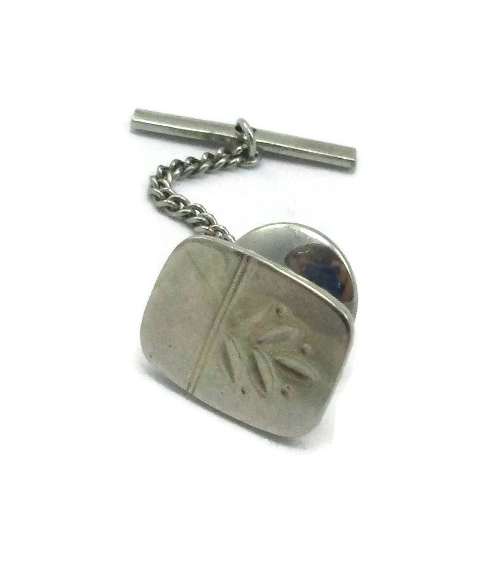 sterling Silber Anstecknadel Krawatte Tack Groomsman Designer Signiert Brosche Schal Geschenkideen Vintage Kostüm Schmuck von TreasureTrovebyTish