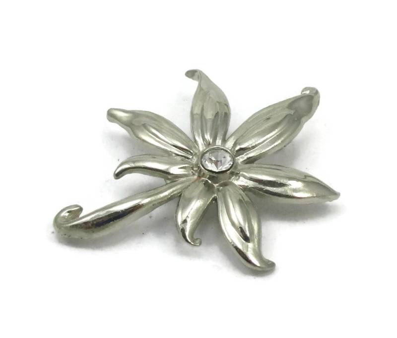 strass Silber Ton Brosche Blume Pin Vintage Schmuck Schal Pins Clips Cz Designer Kostüm Braut Bouqet von TreasureTrovebyTish