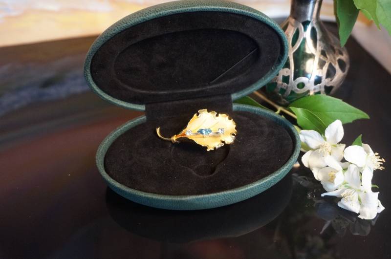 Vintage Vermeer Silber Brosche, Bond Boyd Brosche Klare Weiße Und Blaue Kristalle, Mid Century Schmuck, 50Er Jahre Geschenk Für Mama, 286 von Treasurebox4you