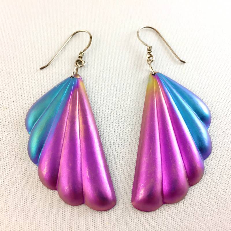 Vintage Titan Wärme Behandelt Regenbogen Ohrringe Große, #teg-1 Vintage Titan Wärme Behandelt Regenbogen Ohrringe Große, #teg-1 von Treasurebox83