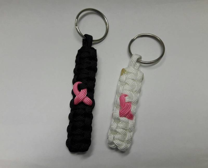 Brust-Krebs Bewusstsein Paracord Schlüsselanhänger, Schlüsselanhänger von TreasuresByToya
