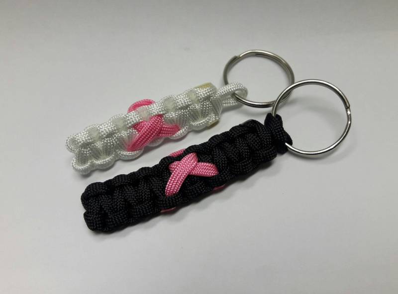 Brustkrebs Bewusstsein Schlüsselanhänger, Schlüsselbund, Paracord Schlüsselanhänger von TreasuresByToya