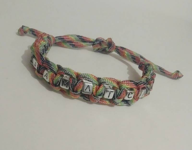 Rasta Paracord Armband Jamaika Irie Buchstabenperlen, Verstellbar von TreasuresByToya