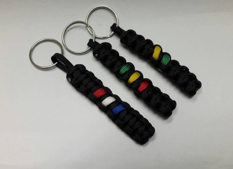 Paracord Schlüsselanhänger Usa, Jamaika, Rasta Colors von TreasuresByToya