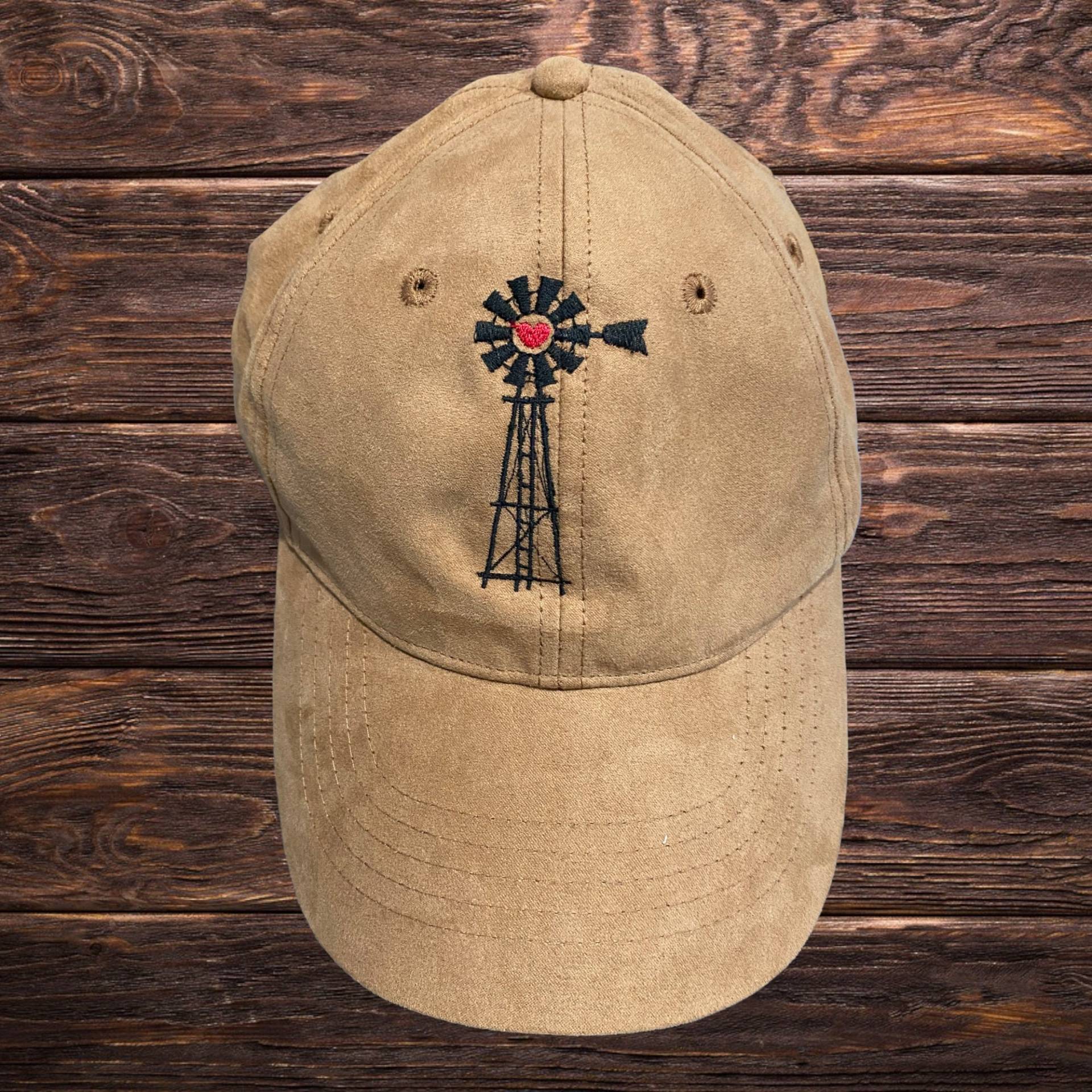 Bestickte Windmühle Auf Faux Wildleder Baseballkappe Bestickte Windmühle Auf Faux Wildleder Baseballkappe von TreasuresShop