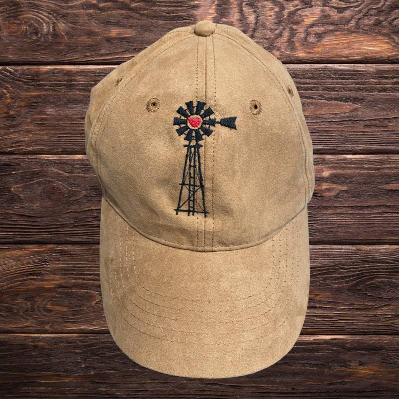 Bestickte Windmühle Auf Faux Wildleder Baseballkappe von TreasuresShop