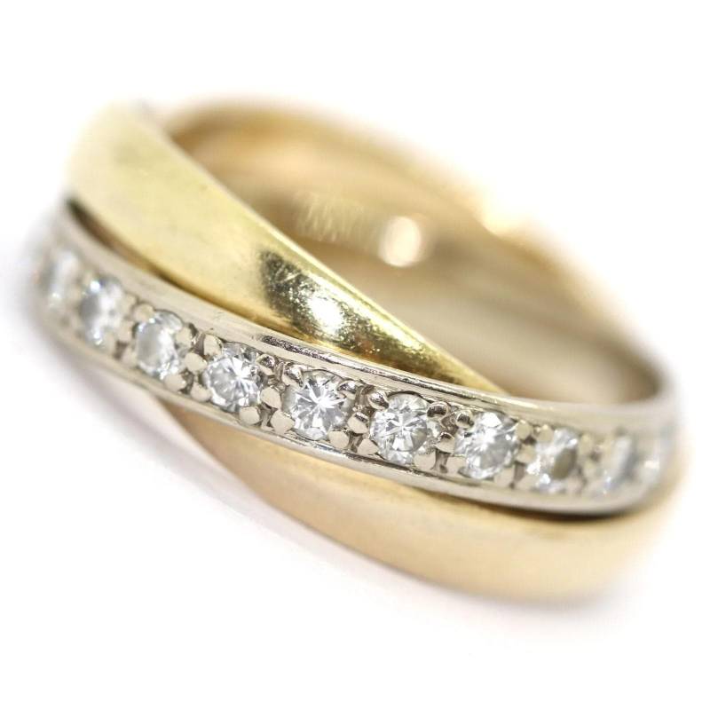 3-Band Goldring Tricolor Mit Brillanten 750Er/18K Gelb-/Weiß - & Rosegold Gr. 53 von TreasuresWithHistory