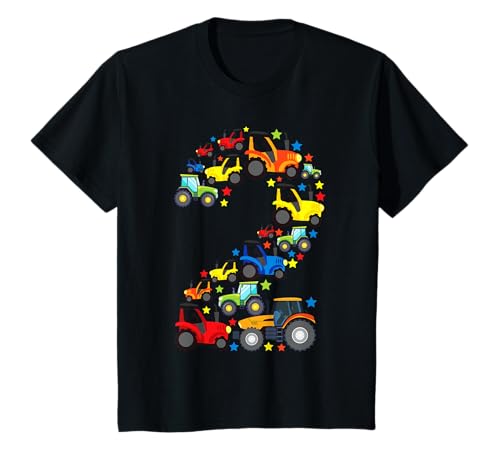 Kinder Jungs 2. Geburtstag 2 Jahre Traktor Landwirt T-Shirt von Trecker Grafik Traktor Bauernhof Geschenk