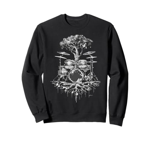 Tree Drum Set Kunsttrommeln für Herren und Damen, Schlagzeuger, Musikliebhaber Sweatshirt von Tree Drum Set Player For Drummer Music Lover