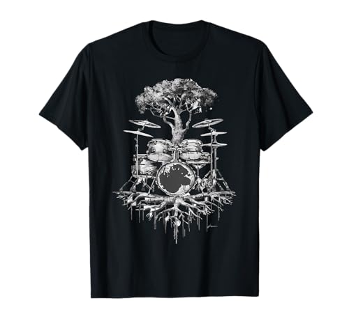 Tree Drum Set Kunsttrommeln für Herren und Damen, Schlagzeuger, Musikliebhaber T-Shirt von Tree Drum Set Player For Drummer Music Lover