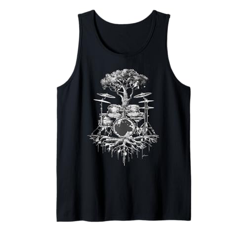 Tree Drum Set Kunsttrommeln für Herren und Damen, Schlagzeuger, Musikliebhaber Tank Top von Tree Drum Set Player For Drummer Music Lover