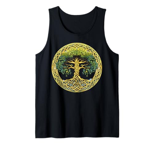 Herren Keltischer Baum des Lebens Symbol mit grünem Knoten Tank Top Herren Keltischer Baum des Lebens Symbol mit grünem Knoten Tank Top von Tree Roots Collective