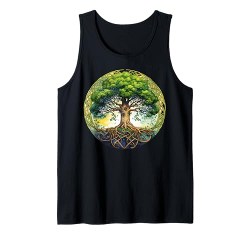 Herren Keltischer Baum des Lebens Symbol mit grünem Knoten Tank Top Herren Keltischer Baum des Lebens Symbol mit grünem Knoten Tank Top von Tree Roots Collective