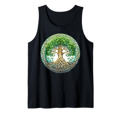 Herren Keltischer Baum des Lebens Symbol mit grünem Knoten Tank Top Herren Keltischer Baum des Lebens Symbol mit grünem Knoten Tank Top von Tree Roots Collective