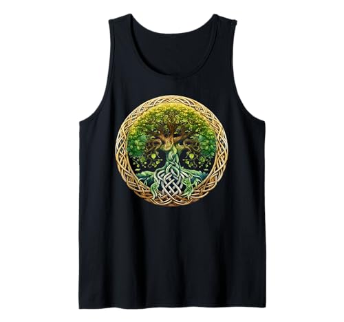 Herren Keltischer Baum des Lebens Symbol mit grünem Knoten Tank Top Herren Keltischer Baum des Lebens Symbol mit grünem Knoten Tank Top von Tree Roots Collective
