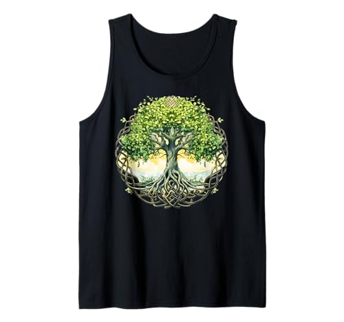 Herren Keltischer Baum des Lebens Symbol mit grünem Knoten Tank Top Herren Keltischer Baum des Lebens Symbol mit grünem Knoten Tank Top von Tree Roots Collective