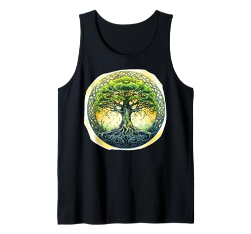 Herren Keltischer Baum des Lebens Symbol mit grünem Knoten Tank Top Herren Keltischer Baum des Lebens Symbol mit grünem Knoten Tank Top von Tree Roots Collective