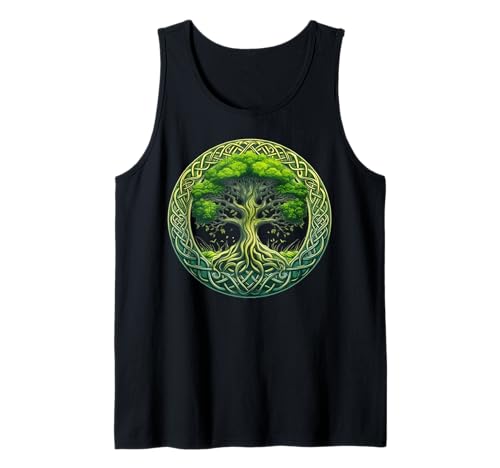 Herren Keltischer Baum des Lebens Symbol mit grünem Knoten Tank Top Herren Keltischer Baum des Lebens Symbol mit grünem Knoten Tank Top von Tree Roots Collective