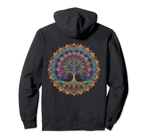 Cooles Lebensbaum-Symbol im Mandala-Kunst-Stil für Herren und Damen Pullover Hoodie von Tree of Life Symbol Mandala Art Store