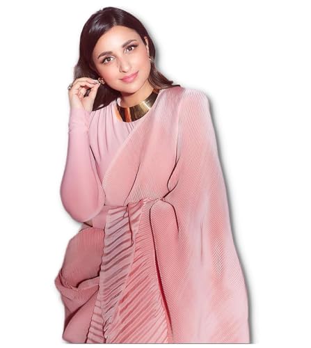 TreegoArt Fashion Damen-Saree aus gewebtem Chinon-Synthetik mit Blusenstück -(Parineeti Peach) von TreegoArt Fashion