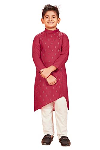 TreegoArt Fashion Kids Kurta Pyjama Set aus Baumwolle mit Stickerei Butti für Jungen -(Squirrel403-Gajari-26) von TreegoArt Fashion